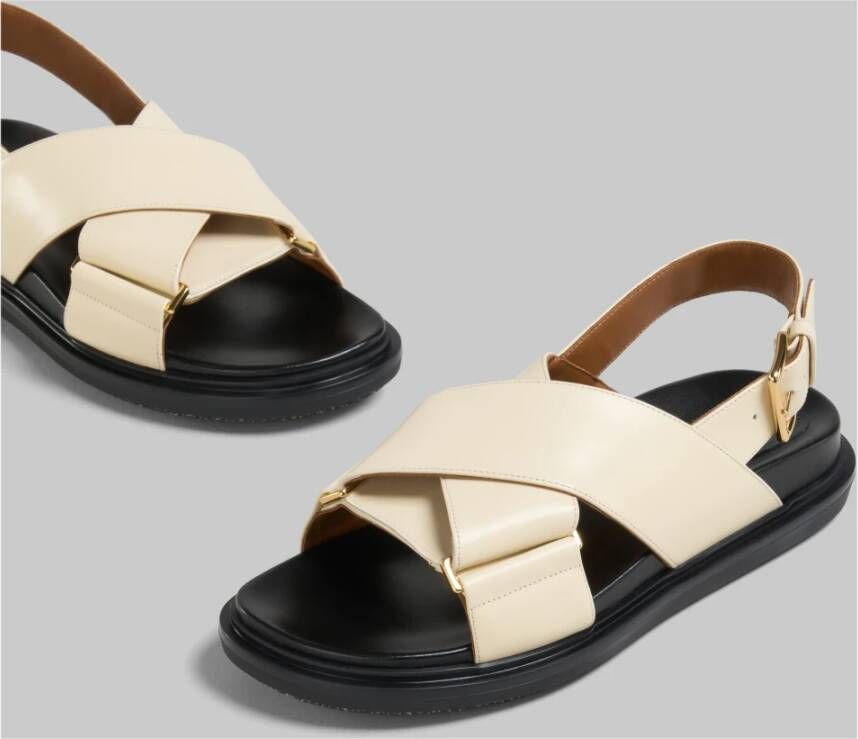 Marni Iconische leren sandalen met gekruiste bandjes