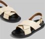Marni Sandalen Ivory Smooth Leather Sandals With Rear Belt in beige - Thumbnail 7