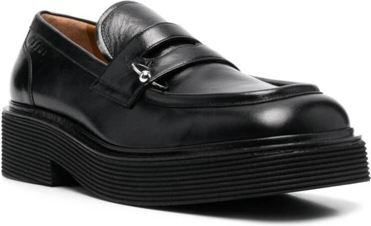 Marni Iconische vierkante neus loafers Black Heren