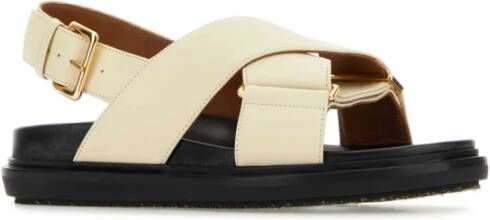 Marni Ivoor Leren Fussbett Sandalen