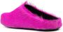 Marni Fussbet Sabot slippers met kalfshaar Paars - Thumbnail 6
