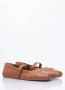Marni Leren Ballerina Flats met Ingedrukte Strik Brown Dames - Thumbnail 8