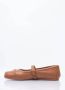 Marni Leren Ballerina Flats met Ingedrukte Strik Brown Dames - Thumbnail 9