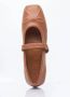 Marni Leren Ballerina Flats met Ingedrukte Strik Brown Dames - Thumbnail 12