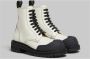 Marni Leren gevechtslaarzen met logo Beige Dames - Thumbnail 3