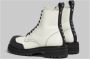 Marni Leren gevechtslaarzen met logo Beige Dames - Thumbnail 4