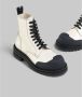 Marni Leren gevechtslaarzen met logo Beige Dames - Thumbnail 5