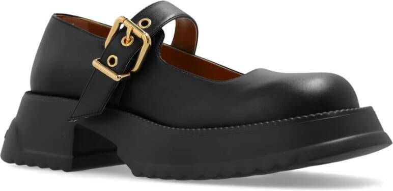 Marni Leren platform loafers Black Dames