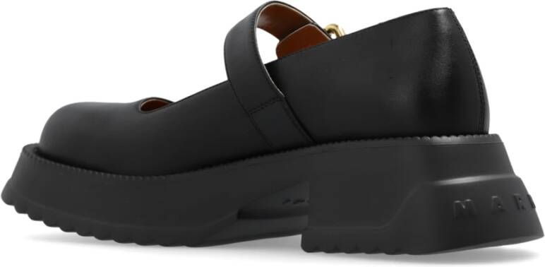 Marni Leren platform loafers Black Dames