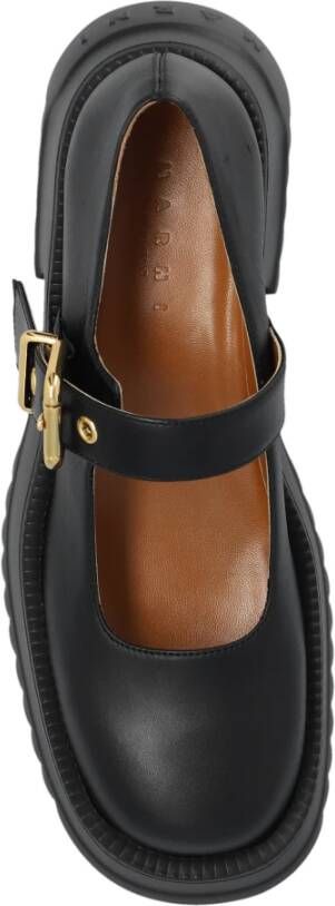 Marni Leren platform loafers Black Dames