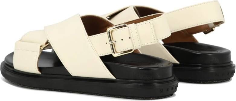 Marni Leren Rubberen Sandalen White Dames