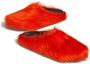 Marni Fussbett Sabot slippers met kalfshaar Oranje - Thumbnail 6