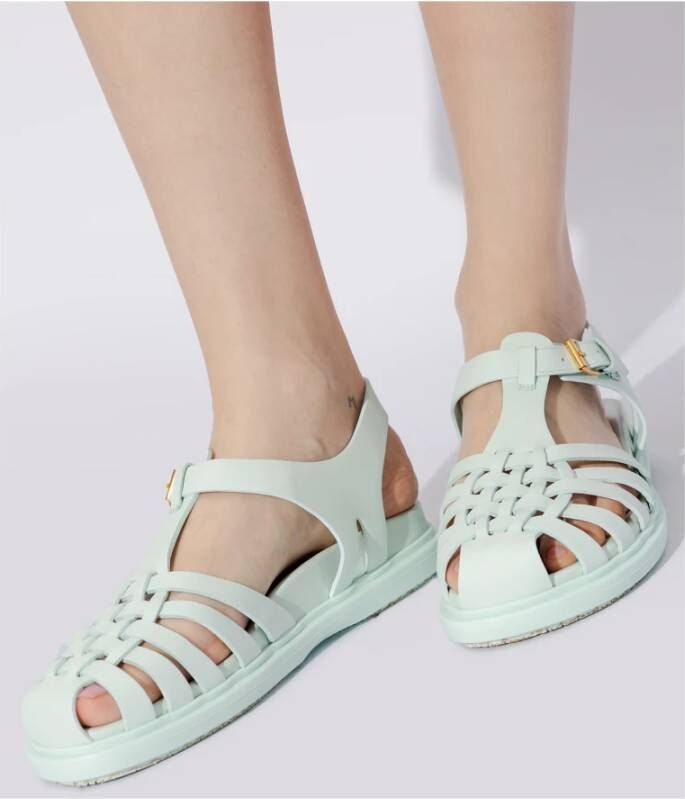 Marni Leren sandalen Blue Dames