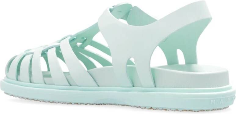 Marni Leren sandalen Blue Dames