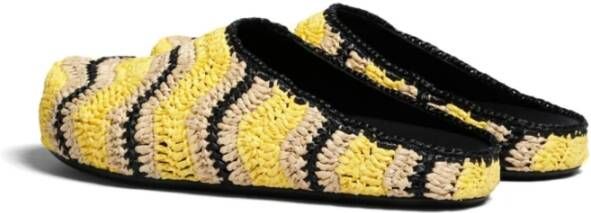 Marni Multikleurige geweven raffia instap sandalen Meerkleurig Heren