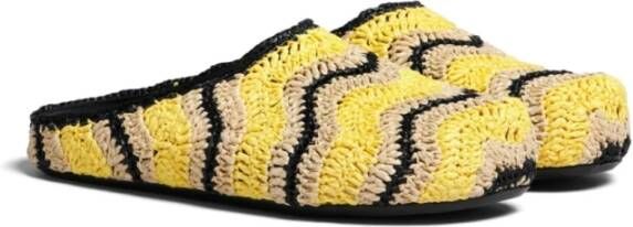 Marni Multikleurige geweven raffia instap sandalen Meerkleurig Heren