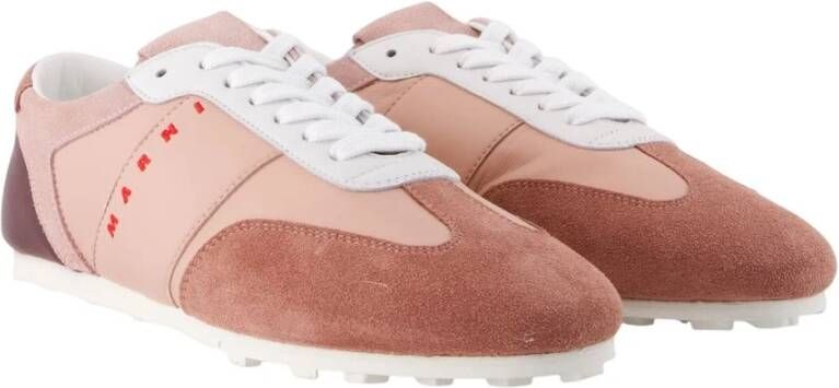 Marni Multicolor Leren Sneakers Top Veters Ronde Neus
