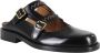 Marni Slippers & Mules Black Leather Sabot in zwart - Thumbnail 3