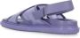 Marni Paarse Leren en Technische Stoffen Sandalen Purple Dames - Thumbnail 3