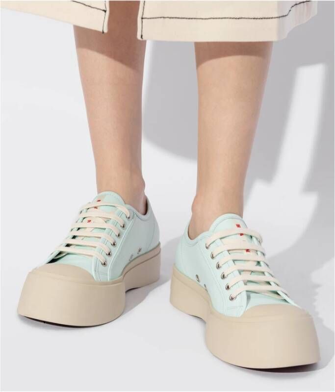 Marni Pablo sneakers met bont Blue Dames