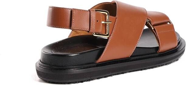 Marni Fussbet sandalen met gekruiste bandjes Bruin - Foto 5