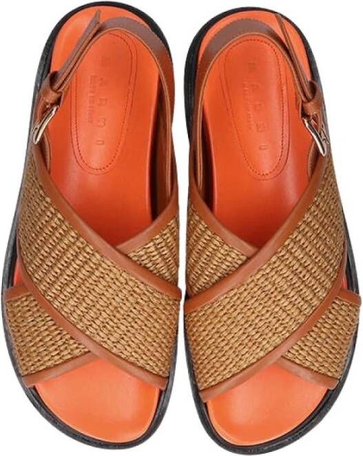 Marni Fussbett raffia sandalen Beige - Foto 9