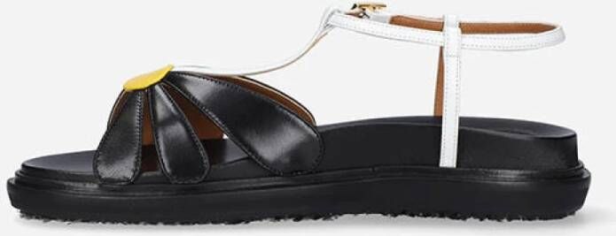 Marni Fussbett sandalen met bloemapplicatie Zwart - Foto 4