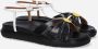 Marni Fussbett sandalen met bloemapplicatie Zwart - Thumbnail 6