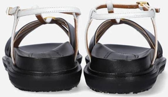 Marni Fussbett sandalen met bloemapplicatie Zwart - Foto 7