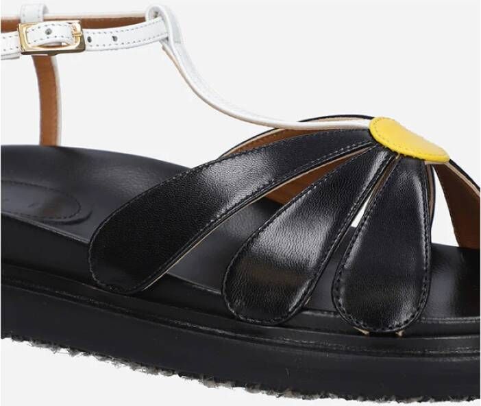 Marni Fussbett sandalen met bloemapplicatie Zwart - Foto 8