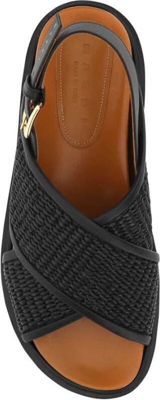 Marni Fussbett raffia sandalen Zwart - Foto 8