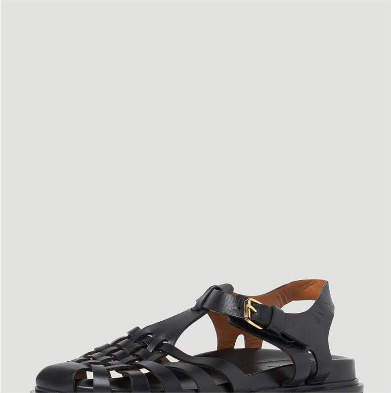 Marni Experimentele Leren Sandalen Zwart Dames