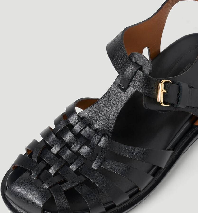 Marni Experimentele Leren Sandalen Zwart Dames