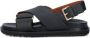 Marni Leren Criss-Cross Platte Sandalen Black Dames - Thumbnail 9
