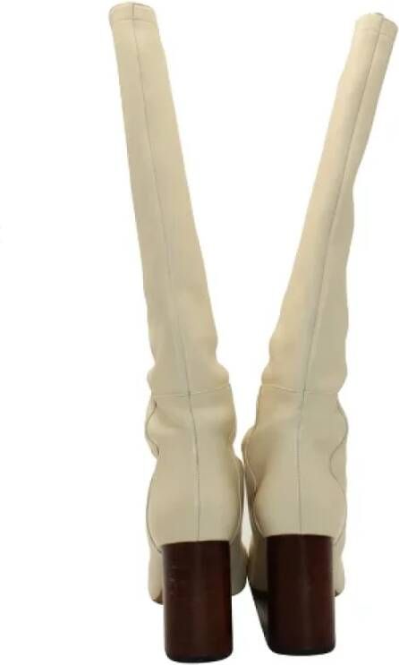 Marni Pre-owned Leather boots Beige Dames