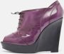 Marni Pre-owned Leather boots Purple Dames - Thumbnail 2