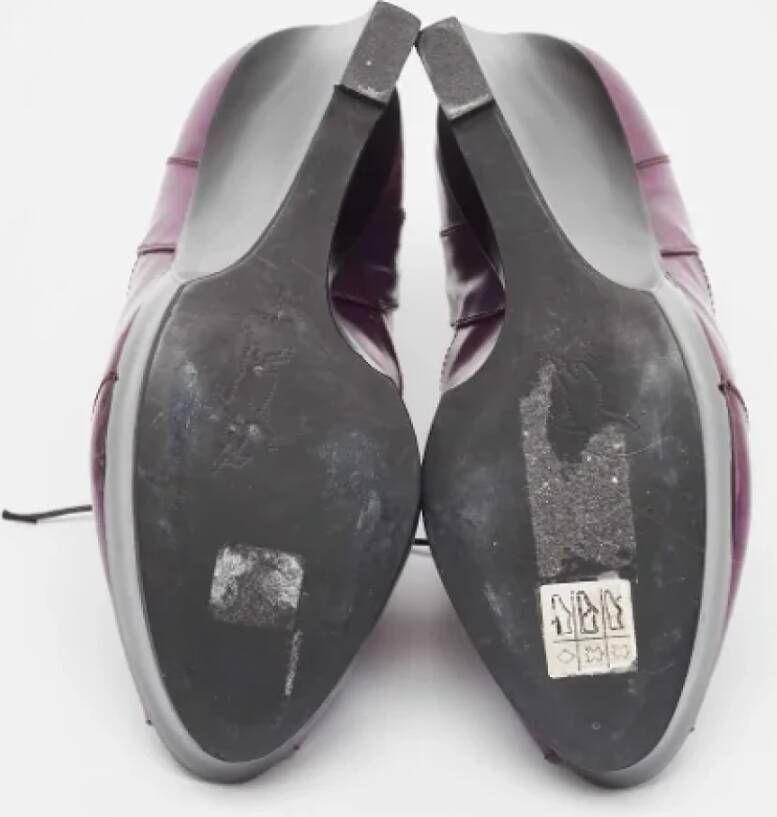 Marni Pre-owned Leather boots Purple Dames