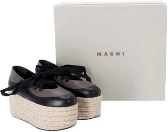 Marni Pre-owned Leather espadrilles Black Dames