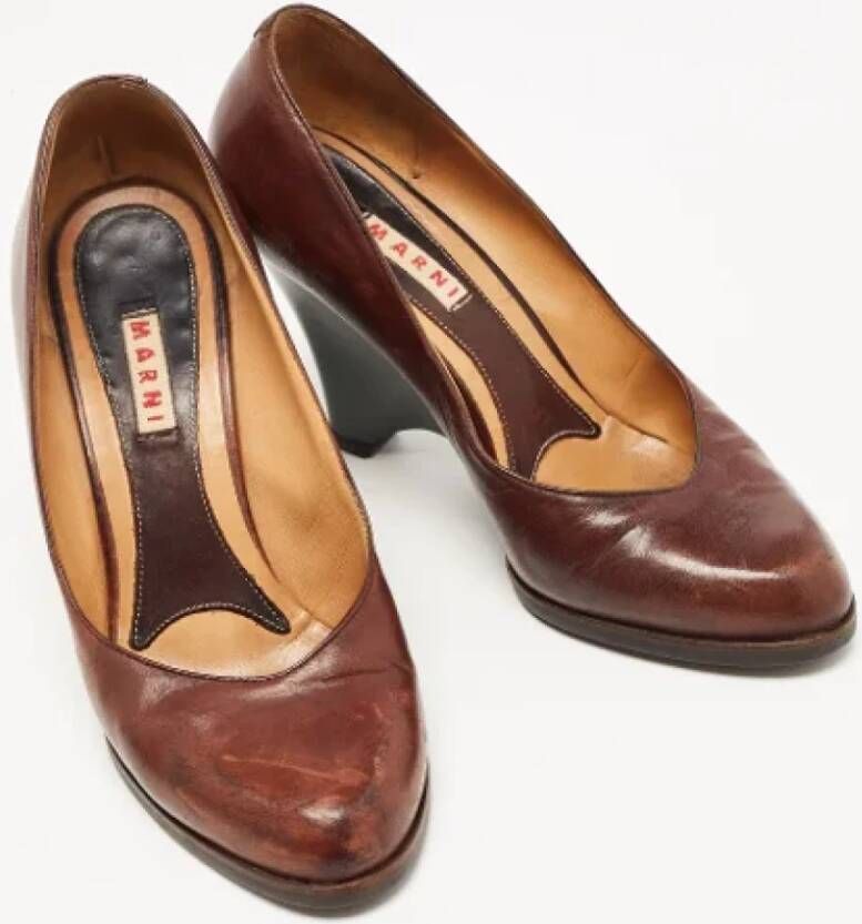 Marni Pre-owned Leather heels Brown Dames
