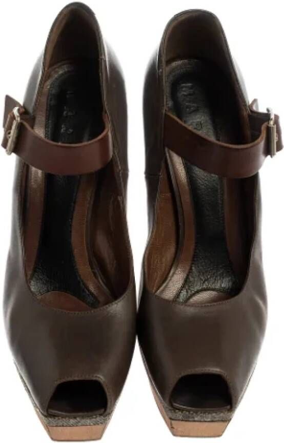 Marni Pre-owned Leather heels Brown Dames