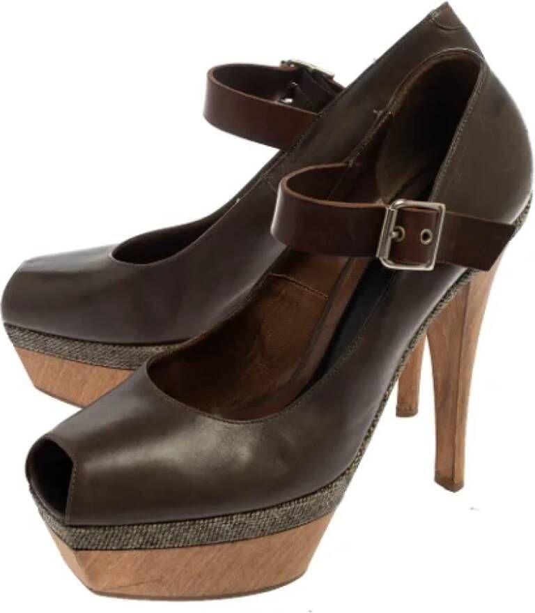 Marni Pre-owned Leather heels Brown Dames