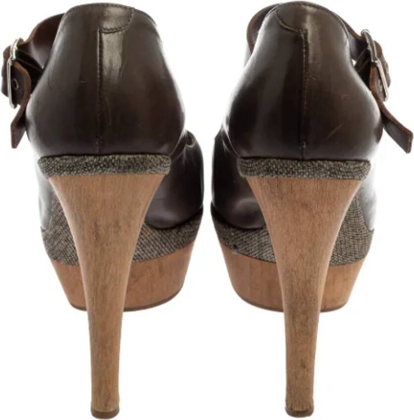 Marni Pre-owned Leather heels Brown Dames