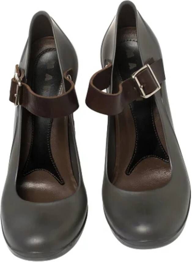 Marni Pre-owned Leather heels Gray Dames