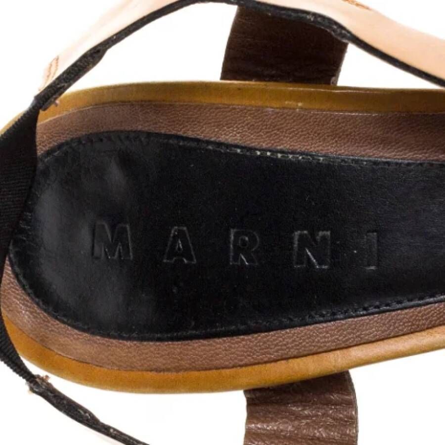 Marni Pre-owned Leather sandals Beige Dames