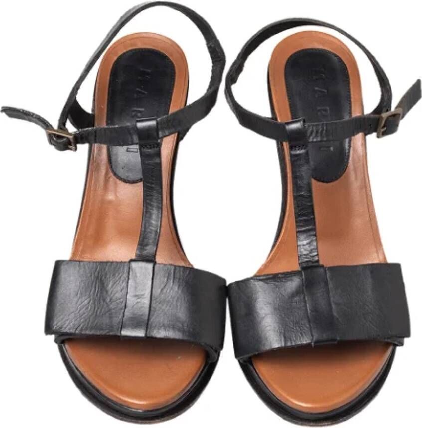 Marni Pre-owned Leather sandals Black Dames