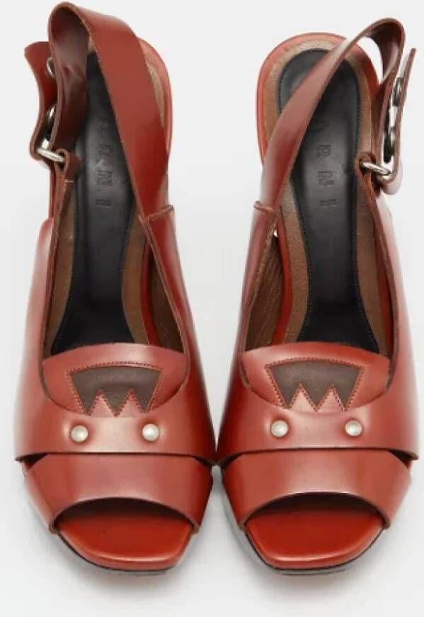 Marni Pre-owned Leather sandals Brown Dames