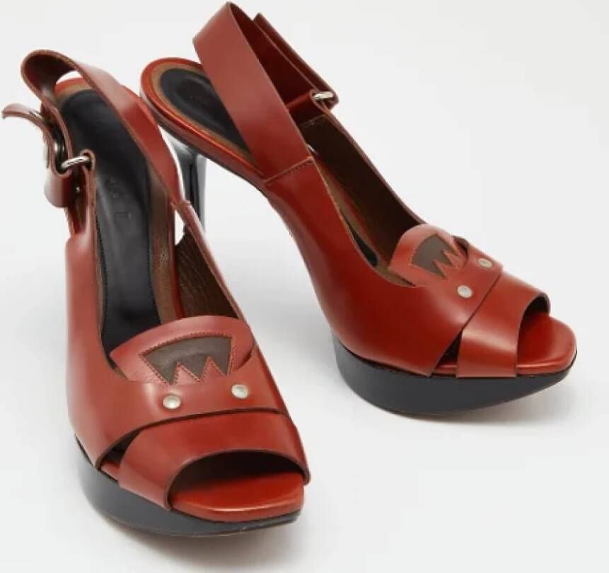 Marni Pre-owned Leather sandals Brown Dames