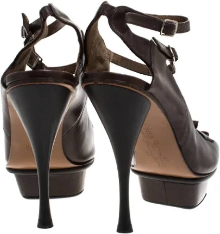 Marni Pre-owned Leather sandals Brown Dames