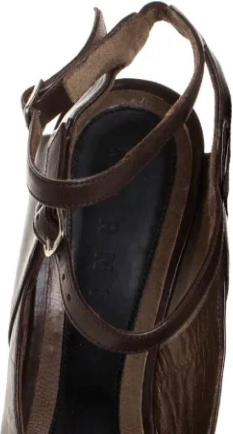 Marni Pre-owned Leather sandals Brown Dames