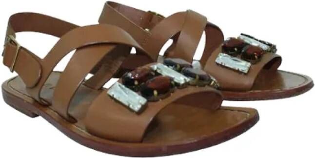 Marni Pre-owned Leather sandals Brown Dames